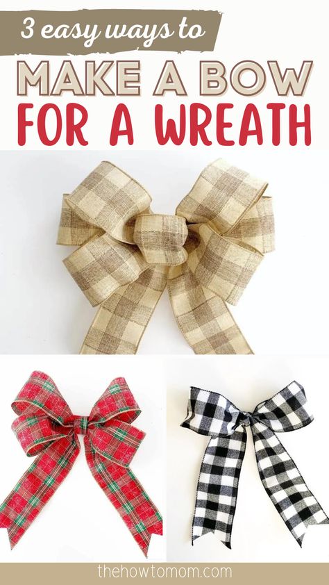 Bow Making Tutorials, Jul Diy, Christmas Bows Diy, Diy Christmas Wreaths Ideas, Diy Copper, Christmas Wreaths Ideas, Homemade Bows, Christmas Wreaths Diy Easy, Diy Christmas Wreaths