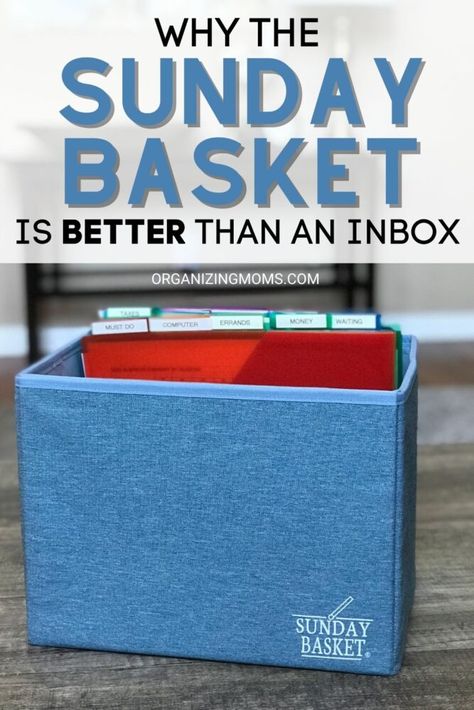 Basket For Paperwork, Weekly Planning Basket, Family Paperwork Organization, Sunday Basket Categories, Sunday Basket Organizing, Organized Paperwork, Hipster Pda, Sunday Basket, Task Organization