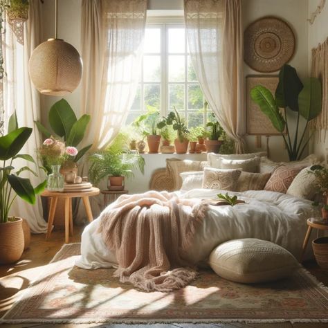 Boho Bedroom Decor: 31 Dreamy Ideas to Elevate Your Cozy Retreat with Bohemian Charm 13 Guest Bedroom Boho, Layered Rugs Bedroom, Pattern Draping, Rugs Bedroom, Bohemian Furniture, Painting Lamp Shades, Cozy Rugs, Bedding Ideas, Layered Rugs