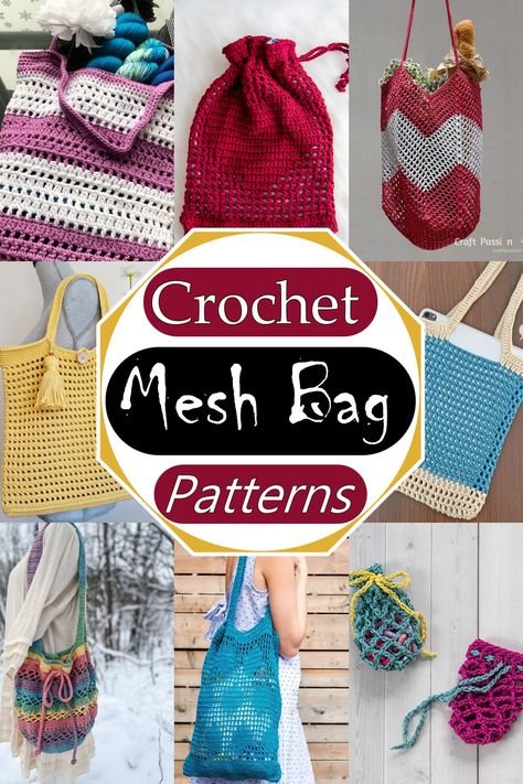 Crochet Mesh Bag Patterns Crochet Mesh Bag, Market Tote Bag Pattern, Crochet Pants Pattern, Crochet Tote Pattern, Mesh Stitch, Crochet Beach Bags, Crochet Best, Japanese Knot Bag, Free Crochet Bag