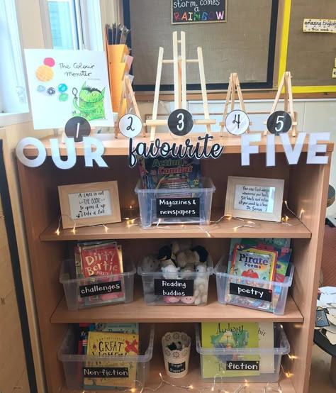 Mrs W’s Instagram photo: “My little book area is coming together nicely. Thank you @new_headteacher_  for the wonderful favourite five idea. The idea is the children…” You Choose Book Eyfs Activities, Year 2 Book Corner, Year 2 Reading Area, Year 1 Book Corner Ideas, Reading Corner Year 1, Year 2 Book Corner Ideas, Ks1 Book Corner Ideas, Book Corner Classroom Ks2, Primary School Reading Corner