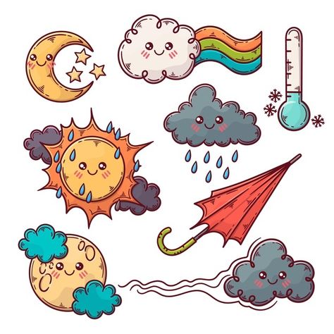 Rainbow With Clouds, Best Instagram Feeds, Funny Happy Birthday Wishes, Bunny Tattoos, Doodle Books, Elements Illustration, Weather Icons, Rainbow Painting, Funny Happy Birthday