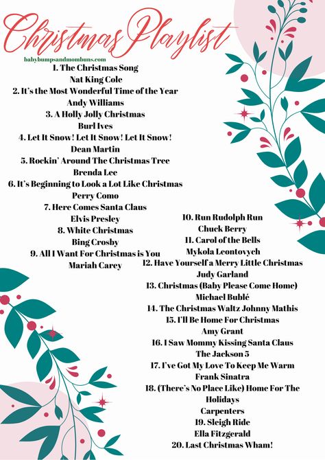 Top 20 Christmas songs! (Plus 10 for kids) Xmas Playlist, Christmas Songs List, Christmas Music Playlist, Song Lists, Holiday Playlist, Christmas Songs Lyrics, Best Christmas Songs, Music List, Music Challenge