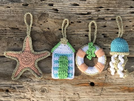 A Coastal Crochet Christmas… – Coastal Crochet Beach Blanket Crochet, Mistletoe Garland, Crochet Boat, Nautical Crochet, Coastal Crochet, Nautical Christmas Ornaments, Nautical Ornaments, Beach Christmas Decorations, Crocheted Christmas