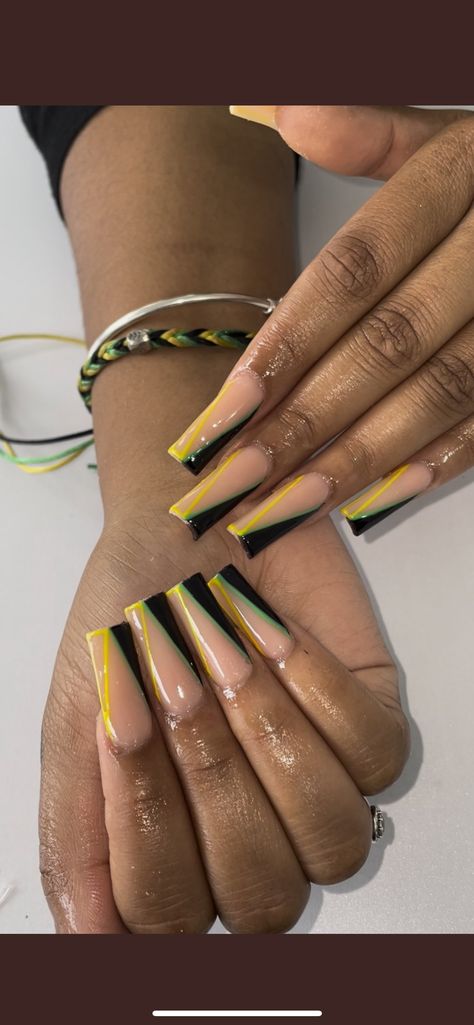 Jamaica Nails, Short Coffin Nails Designs, Business Nails, Drip Nails, Vibrant Nails, French Acrylic Nails, Dope Nail Designs, Short Square Acrylic Nails, Crazy Nails