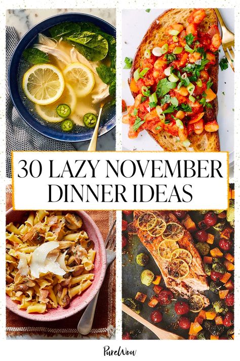 One Person Thanksgiving Dinner, Early Fall Dinner Ideas, November Recipes Easy, November Menu Plan, November Meal Plan 2024, November Menu Ideas, Fall Meal Plans, Meal Rotation Menu Planning, Pre Thanksgiving Dinner Ideas