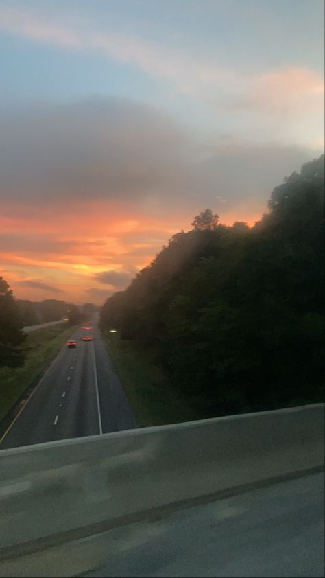 sunset pic over bridge while i was on bus Road Pic, Bridge Background, Sunset Pic, Night Pics, Street Pictures, Sunset Pics, Night Scenery, Sky Pictures, Girl Standing