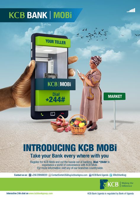 KCB Mobi Bank on Behance Bank Flyer Design, Bank Poster Design, Bank Ads, Banks Advertising, Social Media Campaign Design, Banks Ads, Digital Advertising Design, Banner Design Inspiration, Graphic Design Brochure