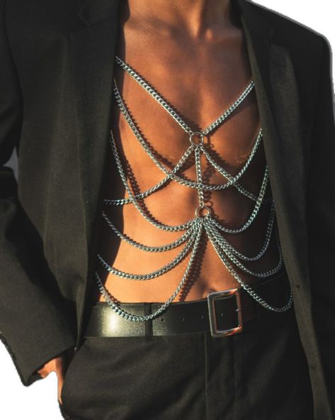 Body Chains, Queer Fashion, Mode Inspo, Character Outfits, Mode Inspiration, Chains For Men, Look Cool, Body Jewelry, Aesthetic Clothes