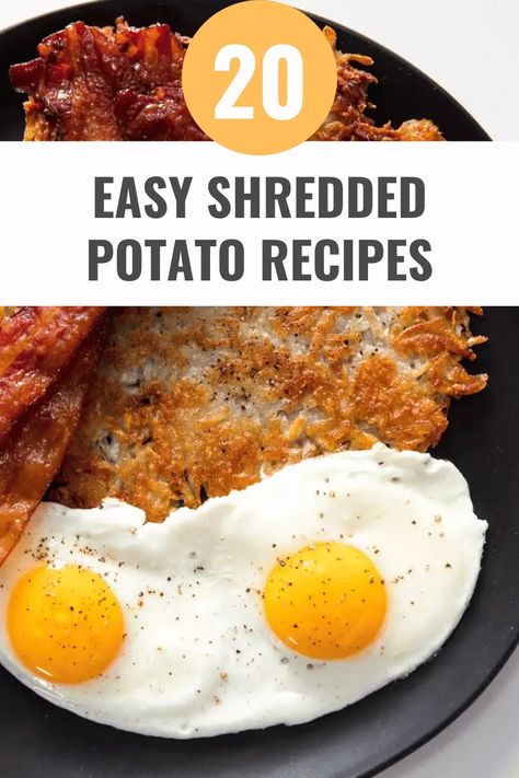 20 Easy Shredded Potato Recipes for Busy Weeknights – Happy Muncher Shredded Potato Recipes, Shredded Breakfast Potatoes, Shredded Potatoes Recipes, Shredded Potato Casserole, Fried Shredded Potatoes, Low Sodium Breakfast, Simply Shredded, Breakfast Potato Casserole, Simply Potatoes