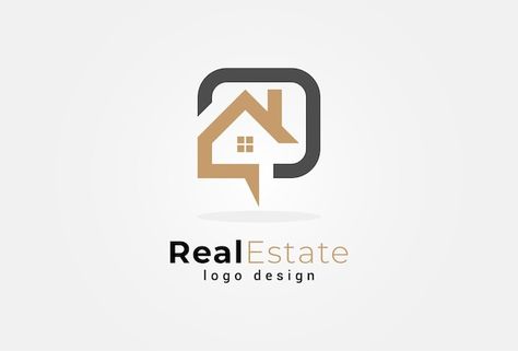 Real Estate Logo Ideas, Real Estate Vector, Logo Building, Apps Logo, Logo Design Agency, Property Branding, Chat Bubble, Cafe Logo Design, Property Logo