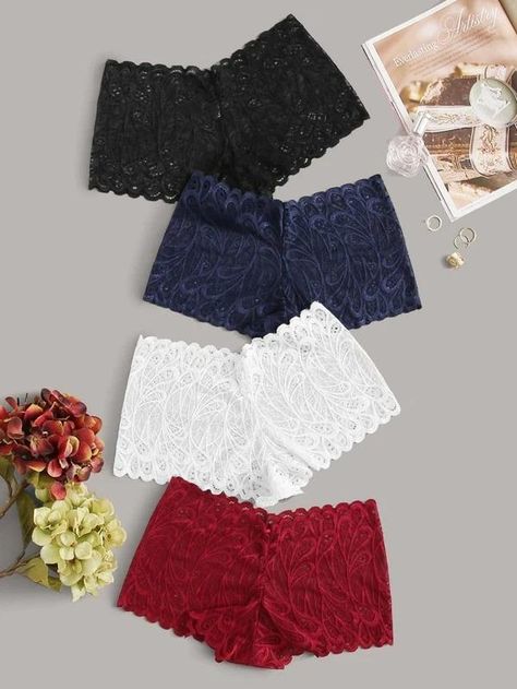 Style: ElegantColor: MulticolorPattern Type: PlainDetails: ScallopType: SetsComposition: 90% Nylon, 10% SpandexMaterial: LaceFabric: High StretchPanty Type: High Waist, Shortie High Waist Panty, Scallop Trim, Lounge Lingerie, Mua Sắm, 80s Fashion, Trendy Fashion Women, Stretch Lace, Pink Lace, Lingerie Set