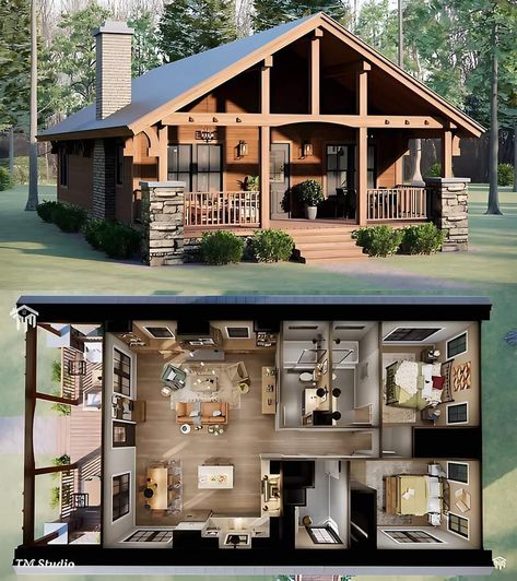 Tiny House Designs, Small House Blueprints, Small Cottage House Plans, Small House Layout, Sims 4 House Plans, Small House Floor Plans, Sims 4 House Design, Sims House Plans, Sims House Design