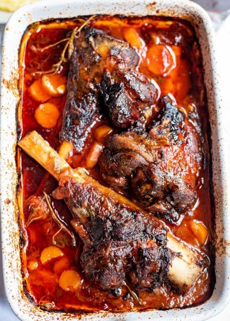 Braised Lamb Shanks Recipe https://www.acedarspoon.com/braised-lamb-shanks-recipe/ Lamb Shanks Oven, Braised Lamb Shanks Recipe, Lamb Shanks Recipe, Shanks Recipe, Lamb Shank Recipe, Braised Lamb Shanks, How To Cook Lamb, Lamb Shank, Wholesome Yum