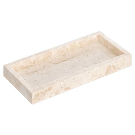 PRICES MAY VARY. HIGH QUALITY DURABILITY: Made from real travertine stone, this decorative tray is a great alternative to a marble tray. It's resistant to wear and tear, ensuring your items remain neatly displayed for years to come. ELEGANT HOME ORGANISER: Bring style and functionality together in any room with this unique natural stone tray. Perfect as a bathroom tray, vanity tray or coffee tray in your bedroom, bathroom or living room. AMPLE STORAGE SPACE: Measuring 25 x 12 cm (9.8 x 4.7"), th Beige Vanity, Bathroom Tray Decor, Bathroom Organiser, Soap Dispenser Tray, Stone Tray, Entry Area, Key Tray, Coffee Tray, Perfume Tray