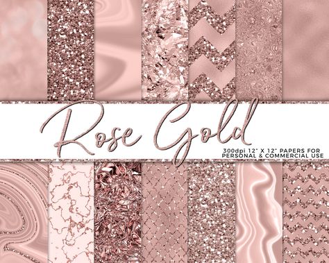 Diy Planner Stickers, Crystal Texture, Diy Planner, Rose Gold Glitter, Wedding Stationary, Repeating Patterns, Paper Texture, Gold Glitter, Instant Download Etsy