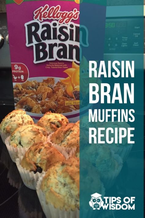 Rasin Bran Muffins, Raisin Bran Cereal Muffins, Bran Cereal Muffins, Cereal Muffins, Raisin Bran Muffin Recipe, Bran Muffin Recipe, How To Make Raisins, Raisin Bran Cereal, Raisin Bran Muffins