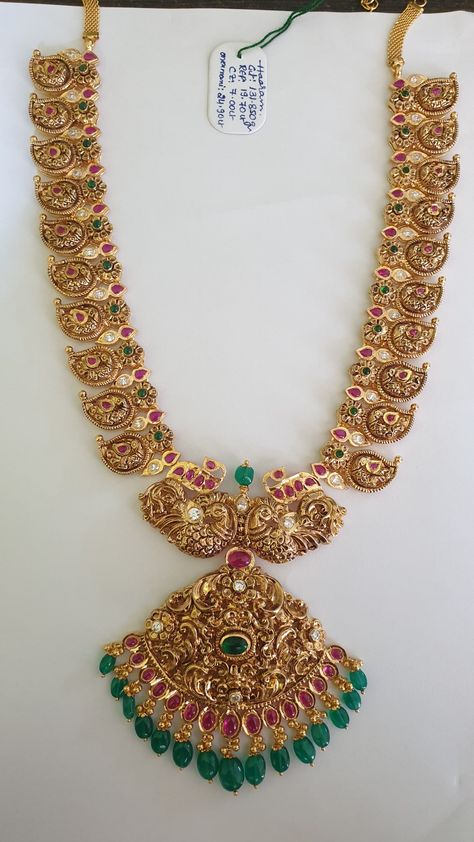 Mango Maalai Gold, Mangomala Jewellery Designs, Nakshi Mango Haram Designs, Mango Haram Gold Jewellery Designs, Latest Mango Haram Designs With Grams, Mini Haram Gold Designs Latest In 30 Grams, 3 In 1 Haram Designs, 80 Grams Gold Haram Designs, Gold Haaram Designs Indian