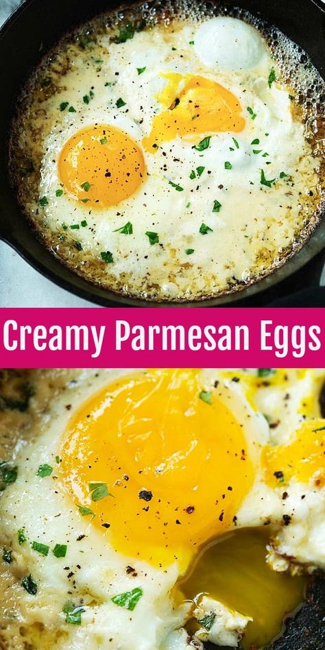 Parmesan Eggs, Skillet Eggs, Egg Fast, Breakfast Eggs, Fried Eggs, Egg Dish, Egg Breakfast, Breakfast Brunch Recipes, An Egg