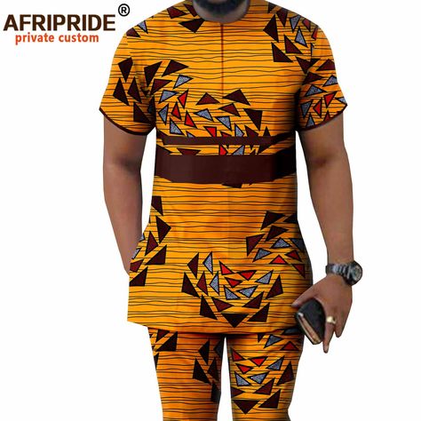 Men Ankara Styles Outfit Shirts & Tops, African Clothing For Men Ankara, Kitenge Shirts, Ankara Designs For Men, African Shirts Designs, Ankara Style For Men, Ankara Pants, Outfits Crop Top, Latest African Wear For Men