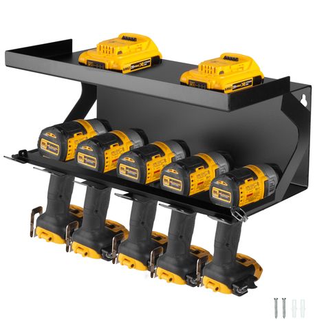 PRICES MAY VARY. EFFICIENT POWER TOOL ORGANIZATION: Every tool in its right place. Organize your workspace with the Iron Forge Tools Metal Power Tool Organizer Wall Mount. This innovative solution accommodates up to 5 cordless power drills, offering a tidy and easily accessible home for your essential tools. VERSATILE UTILITY: Whether in your enclosed utility trailer, garage, cargo van shelving, service truck cabinets, shed, or toolbox storage, this organizer excels at providing a secure and ded Iron Forge, Power Tool Organizer, Drill Holder, Utility Trailer, Garage Organization, Power Tool, Wall Mount, Trailer, Garage Organisation