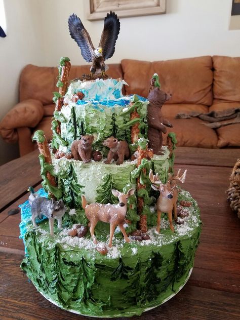 Bass Pro Shop birthday cake snow hunting camping fishing elk Wildlife nature waterfall cake Outdoors Birthday Cake, Wildlife Cake, Alaska Cake, Hunting Birthday Cakes, Waterfall Cake, Nature Cake, Camping Cakes, Hunting Cake, Hunting Birthday