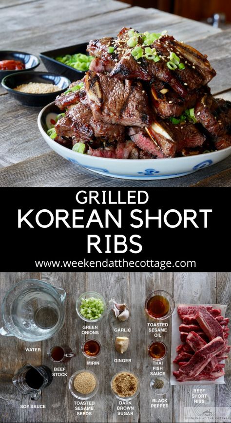 Beef Short Ribs Grilled Korean Bbq, Korean Beef Bulgogi Short Ribs, Short Rib Korean Bbq, Korean Grilled Beef, How To Cook Korean Short Ribs, Best Korean Short Ribs Recipe, Grilled Korean Short Ribs, Korean Bbq Short Ribs Recipes, Korean Spare Ribs Recipe