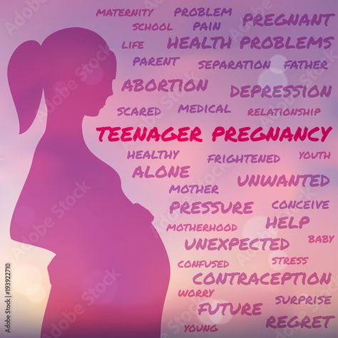 Teenage Pregnancy Poster, Pink Blurred Background, Cloud Collage, Colorful Words, Pregnancy Illustration, Pink Silhouette, Typography Magazine, Teenage Pregnancy, Funny Hamsters