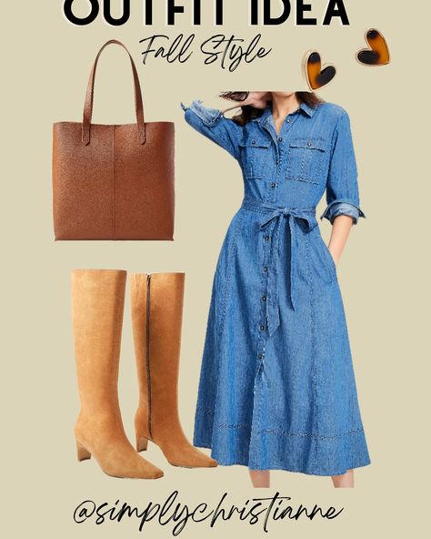 Fall outfit, @loft sale finds Comment SHOP below to receive a DM with the link to shop this post on my LTK ⬇ https://liketk.it/4RoQl #ltksalealert #ltkshoecrush #ltkstyletip fall denim dress outfit | fall boots outfit | fall jeans outfit | fall cardigan outfit | denim dress with boots | fall denim dress ideas | fall outfits with jeans | cardigan and jeans outfit | fall casual denim dress | fall fashion boots and dress | cozy cardigan outfit ideas | fall outfits with cardigan and jeans | bo... Denim Dress With Boots, Dress With Boots Fall, Denim Dress Ideas, Cardigan And Jeans Outfit, Fall Denim Dress, Denim Dress Outfit Fall, Cozy Cardigan Outfit, Jeans Outfit Fall Casual, Fall Outfits With Jeans