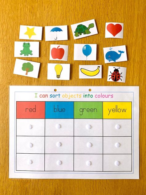 Colour Sorting for Toddler/pre-schooler Busy Book printable - Etsy Canada Colour Identifying Activities, Match And Sort Activities, Sorting Crafts For Preschoolers, Learn Colours Activities, Activities For Ages 3-5, Color Teaching Activities Toddlers, Pre K 2 Activities, Sorting For Kindergarten, Age 2-3 Learning Activities