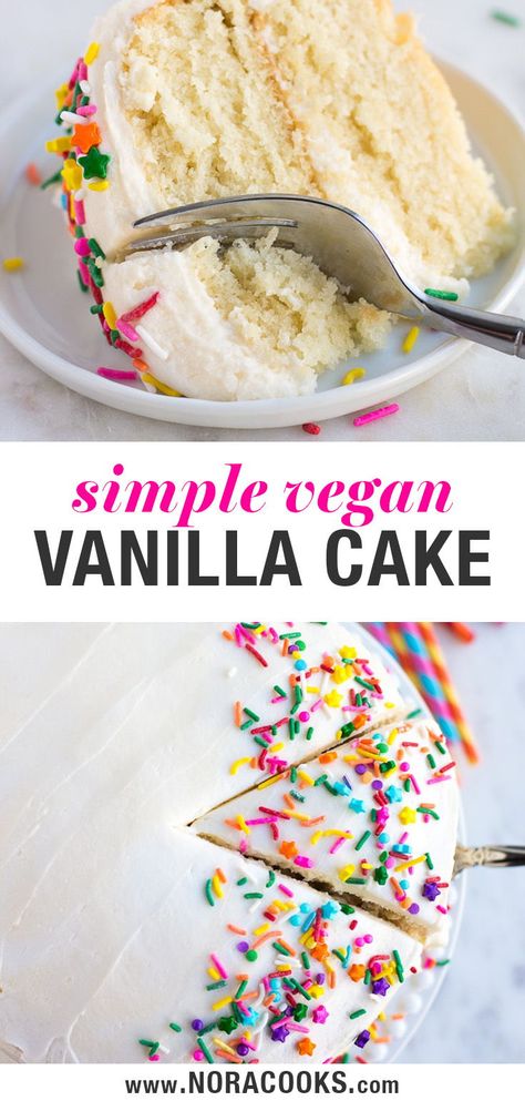 Vegan White Cake, Vegan Buttercream Frosting, Vegan Vanilla Cake, Vegan Buttercream, Torte Cupcake, Vegan Cake Recipes, Cake Vegan, Desserts Vegan, Vanilla Cake Recipe