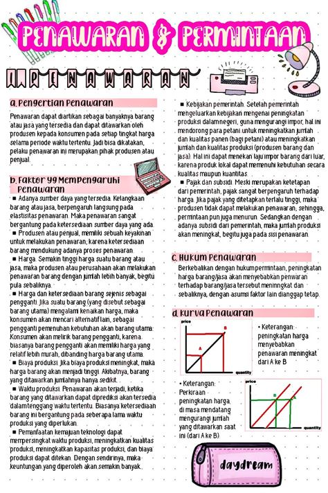 Penawaran dan permintaan #materi #ekonomi #sma #digitalnotes #notesideas #indonesia #studygram #digitaldesign #template #printable Ilmu Ekonomi, Economics Lessons, School Study Ideas, Digital Notes, Ice Breakers, Study Notes, Economics, Template Printable, Education