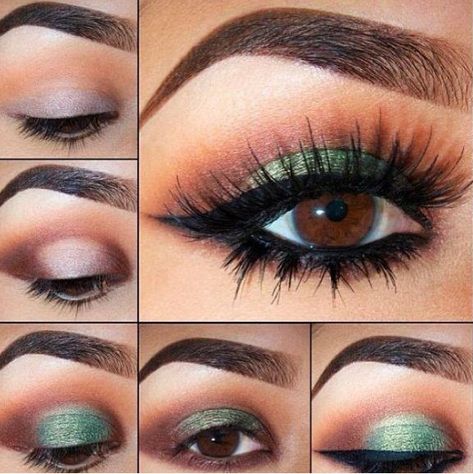 eye makeup sea green dress | Speak Your Mind Cancel reply | Beauty ... Makeup Cantik, Eyeliner Hacks, Eyeshadow For Brown Eyes, Smokey Eye For Brown Eyes, Eye Makeup Pictures, Eye Liner Tricks, Green Makeup, Beauty Make-up, Makijaż Smokey Eye