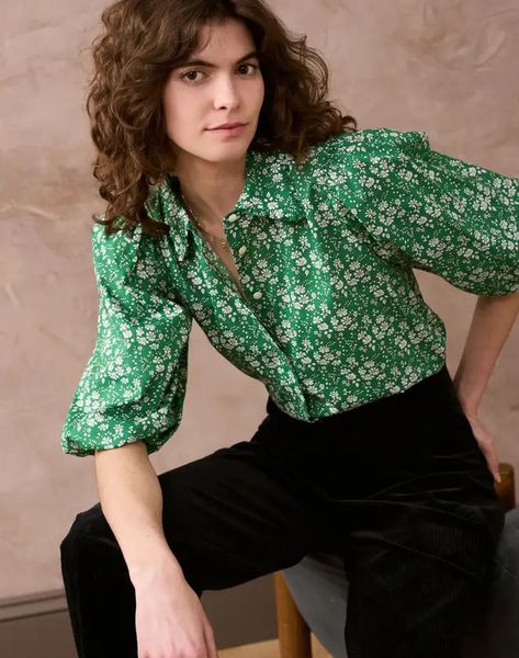 Women's Silk & Organic Cotton Blouses & Shirts | Brora Liberty Prints, Print Blouses, Silk Blouses, Winter Lookbook, Sustainable Farming, Style Inspiration Fall, Liberty Print, Collar Pattern, Cotton Blouse