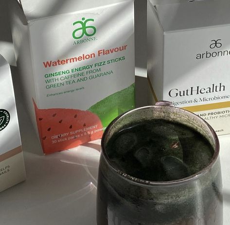 A glass of a green drink surrounded by arbonne food products. Green Glow Drink, Health Influencer, Glow Drink, Morning Routine Healthy, Content Aesthetic, Arbonne Consultant, Inner Health, Wellness Club, Aesthetic Luxury