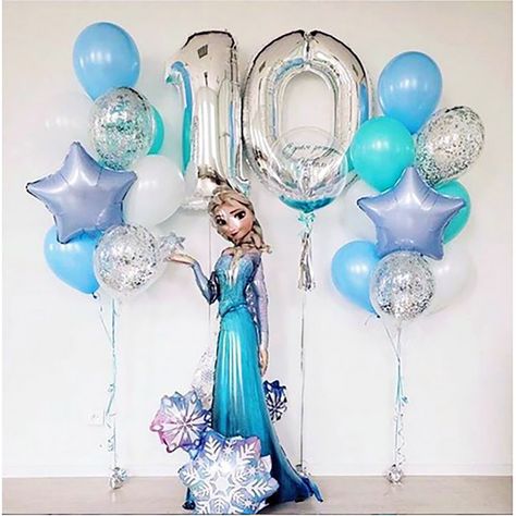 Frozen Balloon Bouquet, Frozen Balloon Decorations, Elsa Balloon, Elsa And Anna Birthday Party, Frozen Princess Party, Princess Balloon, Frozen Balloons, Rodjendanske Torte, Vanellope Y Ralph