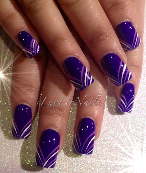 Nail Inspiration Purple, Purple Nail Art Designs, Purple Nail Art, Purple Acrylic Nails, Wedding Purple, Fingernail Designs, Purple Nail Designs, Fancy Nails Designs, Purple Nail