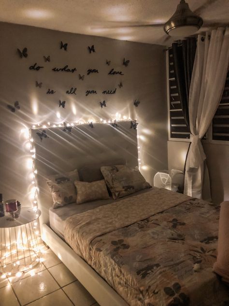 Gold Bathroom Fixtures, Christmas Lights In Bedroom, Grey And Gold Bedroom, Gray Bedroom Ideas, Led Lighting Bedroom, Makeover Bedroom, Cute Bedroom Ideas, Bedroom Idea, Gray Bedroom