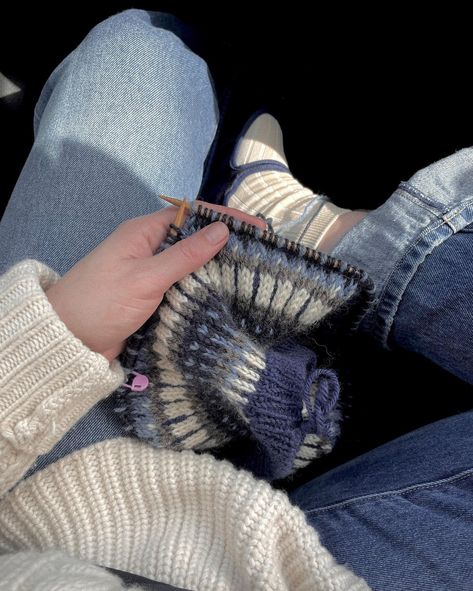 Made a start on my next knitting project. The @petiteknit celeste sweater. My first time knitting fair isle and my trickiest piece yet! I’m using @sandnesgarn Peer Gynt for the yarn 🧶 #petiteknit #celestesweater Crocheting Aesthetic, Aesthetic Knitting Ideas, Knitting Fair Isle, Peer Gynt, Aesthetic Knitting, Diy Textiles, Crochet Aesthetic, Knitting Aesthetic, A Start