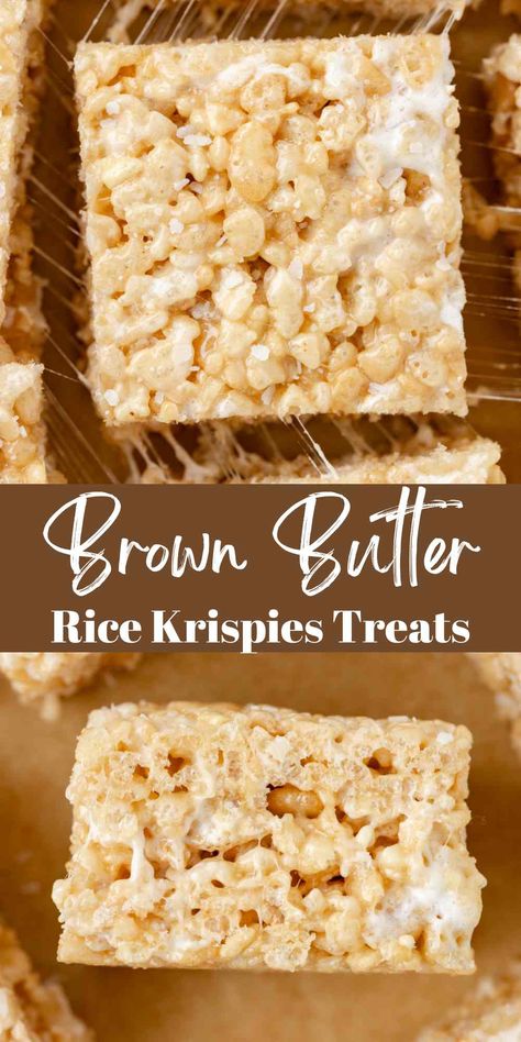 Brown Butter Rice Krispies Treats - I Heart Eating Brown Butter Crispy Rice Treats, Katie Lee Biegel Brown Butter Crispy Rice Treats, Brown Sugar Rice Krispie Treats, Brown Butter Rice Krispies, Browned Butter Rice Crispy Treats, Buttery Rice Crispy Treats, Rice Krispie Treats Brown Butter, Brown Butter Rice Crispy Treats, Butterscotch Rice Crispy Treats