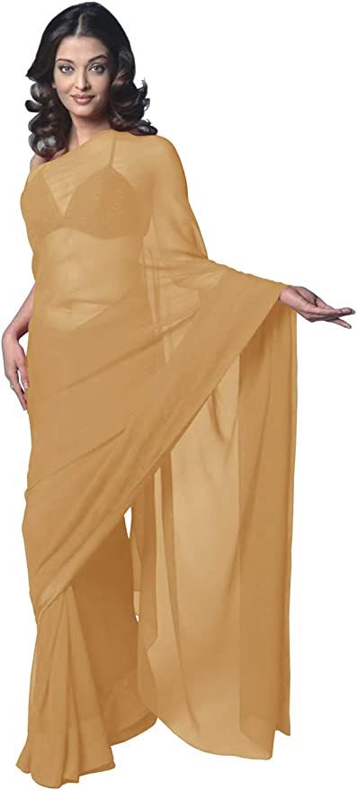 Amazon.com: Women's Bollywood Chiffon Plain Sari Festival Uniform Saree Wrap Fabric Unstitched Blouse Piece Party Wear (White) : Clothing, Shoes & Jewelry Plain Chiffon Saree, Chiffon Saree Party Wear, Pure Chiffon Sarees, Indian Bridesmaids, Haldi Outfit, Bridesmaid Saree, Women Saree, Golden Border, Plain Saree