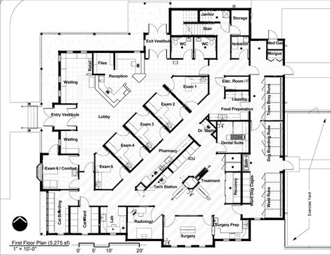 Pet Clinic Design Floor Plans, Dog Hospital, Vet Design, Vets Office, Veterinary Design, Hospital Floor Plan, Hospital Design Architecture, Fitness Center Design, Concept Plan