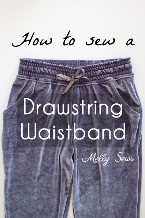 Learn to Sew a Drawstring Waistband - Jogger Pants Waistband How To Pants Tutorial, Handmade Fabric Bags, Sewing Pants, Mens Jogger Pants, Old Sweater, Beginner Sewing Projects Easy, Leftover Fabric, Sewing Projects For Beginners, Sewing Skills