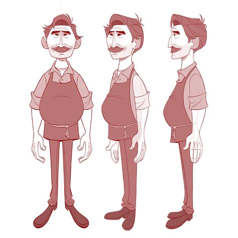 Father Cartoon Drawing, Character Turnaround Male, Father Character Design, Dad Character Design, Bobby Pontillas, Dad Illustration, Shoe Cobbler, رسم كاريكاتير, Character Turnaround