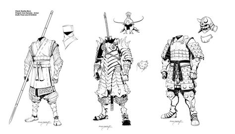 Iron Dynasty Armor I by Inkthinker.deviantart.com on @DeviantArt Fantasy Japan, Armor Designs, Armor Drawing, Manga Studio, Samurai Artwork, Samurai Armor, 다크 판타지, Samurai Art, Fantasy Armor