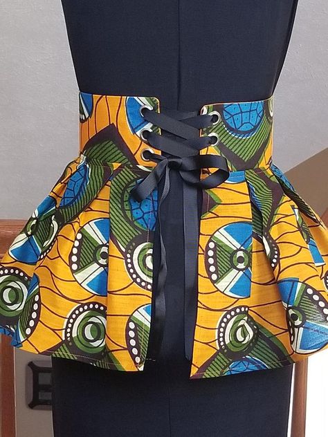 Belt Over Skirt, African Fabric Accessories, African Accessories, African Dresses For Kids, African Print Clothing, African Fashion Skirts, Fashion Sewing Tutorials, African Fashion Ankara, African Fashion Modern