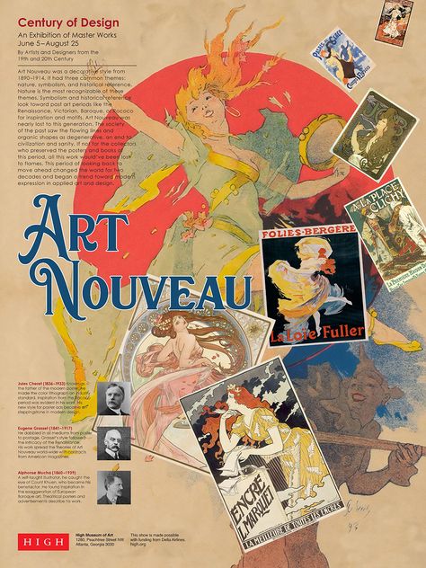 Literature Design Poster, Posters With Meaning, Vintage Museum Poster, Art Movement Poster, Graphic Design Posters Business, Art Classes Poster Design, Art Show Poster Ideas, History Of Art Notes, Art Nouveau Graphic Design Poster