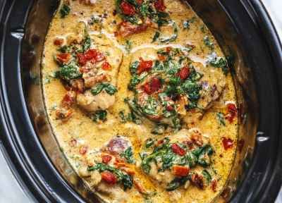 Low Fat Chicken, Low Calorie Chicken, Tuscan Garlic Chicken, Crockpot Chicken Breast, Garlic Chicken Recipes, Garlic Butter Chicken, Cook Chicken Breast, Spinach Stuffed Chicken, Tikka Masala