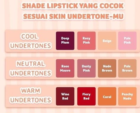 Lipstick Shade For Warm Undertone, Fair Cool Skin Tone Makeup, Lipstick For Neutral Undertones, Neutral Undertone Color Palette, Neutral Undertone Skin Color Palettes, Neutral Skin Tone Makeup, Makeup For Cool Undertones, Warm Undertone Makeup, Neutral Undertone Makeup