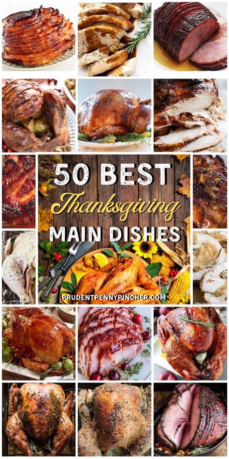 50 Main Dish Thanksgiving Dinner Recipes #Thanksgiving #ThanksgivingRecipes #ThanksgivingDinner #Turkey #Ham #Recipes #Dinner #DinnerRecipes #ThanksgivingFood Main Dish Thanksgiving, Turkey Ham Recipes, Ham Thanksgiving, Thanksgiving Main Dishes, Thanksgiving Main Dish, Thanksgiving Mains, Best Thanksgiving Side Dishes, Juicy Turkey, Thanksgiving Foods